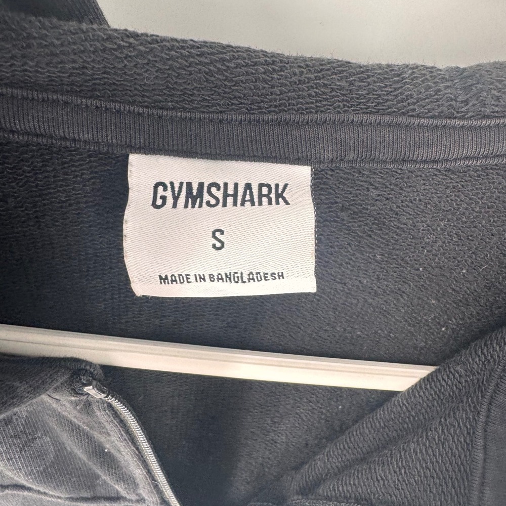 Gymshark Womens Animal Graphic Cropped Full Zip Hoodie Black Grey B2A2K Small - Picture 4 of 11